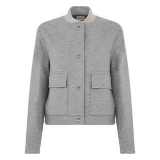 Herno Jassen, Dames, Grijs, S, Wol, Bomber met zakken