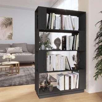 vidaXL Vidaxl - Libreria/Divisorio Grigio 80x25x132 cm Legno Massello di Pino