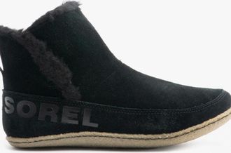 Sorel Womens Sorel NAKISKA Womens Slippers Black/Sage - Size: 7