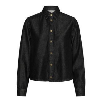 MY ESSENTIAL WARDROBE Nessie Denim shirt - Dames - Blouses & Shirts - Zwart - Maat: S Denim