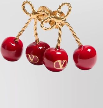 Valentino Garavani bow cherry twisted rope detail earrings