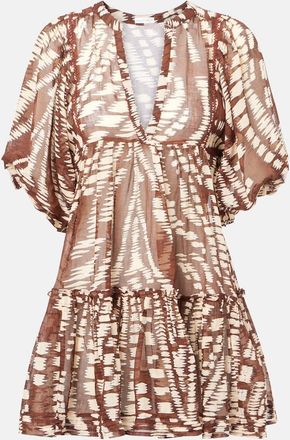 Poupette St Barth Miniabito Aria in cotone con stampa