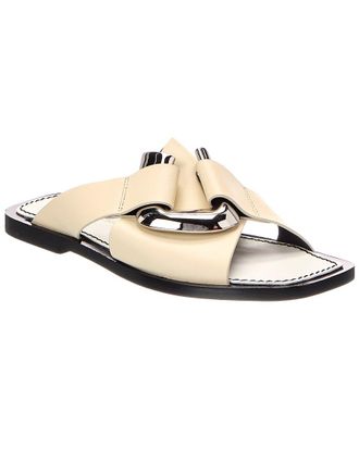 Proenza Schouler Logo Leather Flat Sandal
