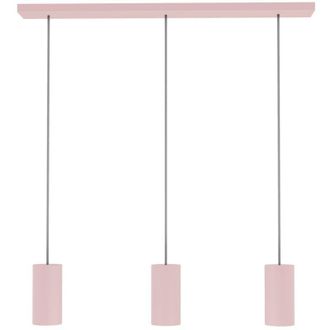 Lumicom Rond Sospensione, 3X GU10, max 33W, metallo, rosa, L70cm x H10cm - Lumicom