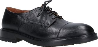Alexander Hotto Black Textured Hammered Leather Derby Shoes
