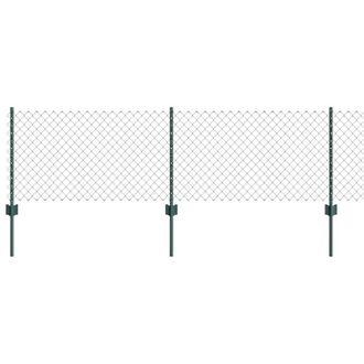 Berkfield Home Chain Link Fence with 10 U Posts Green 0.6x10 m Steel