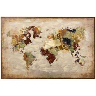 Adda Home Cuadro Mapa Mundi Con Marco 120x3x80 Cm