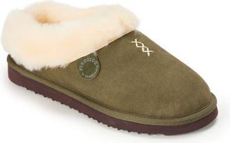 Dearfoams Fireside Adelaide Genuine Shearling Clog Slippers in Olive at Nordstrom, Size 11