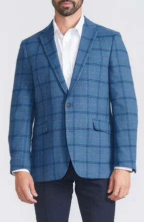 The Savile Row Company Plaid Sport Coat in Blue at Nordstrom Rack, Size 40Regular