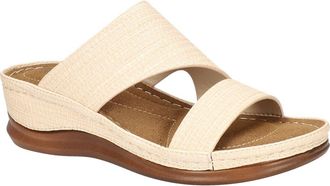 Easy Street Larrain Wedge Slide Sandal in Natural Woven at Nordstrom Rack, Size 9.5