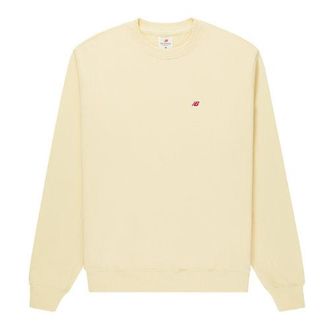New Balance Mens MADE in USA Core Crewneck Sweatshirt in Yellow Cotton Fleece, size Medium
