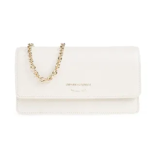 Emporio Armani Clutches, female, Beige, Size: ONE SIZE Leather Clutch