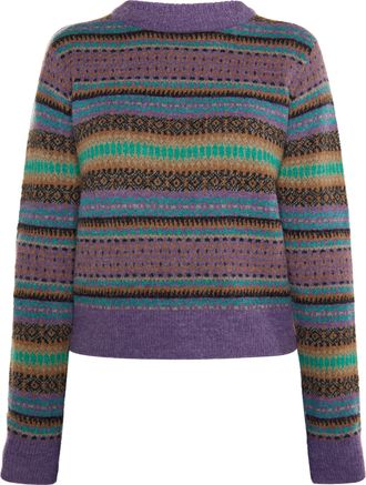 Usha Gebreide trui Dames Violet veelkleurig