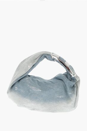 Diesel Denim Hobo Bag GRAB-D with Metal Monogram size One Size