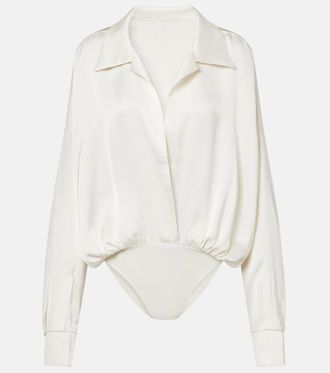 Norma Kamali Oversized satin bodysuit