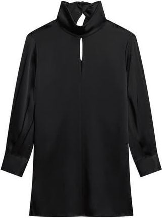 Theory Blouson Sleeve Cutout Satin Dress in Black at Nordstrom Rack, Size Medium