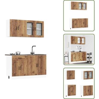 vidaXL Archiviazione cucina - vidaXL Set Mobili da Cucina 4 pz Kalmar Legno Vecchio in Truciolato - Mobili da cucina con scomparti