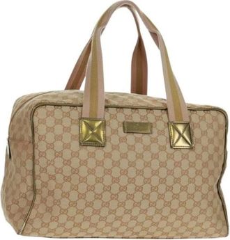 Gucci Pre-owned Weekend Bags, female, Beige, Size: ONE SIZE Pre-owned Vintage Weekend Bag