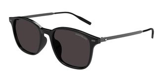Montblanc MB0445SA Asian Fit 001 Mens Sunglasses Black Size 54