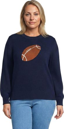 Lands End Plus Size Drifter Sports Icon Sweater in Football/navy at Nordstrom, Size 3X