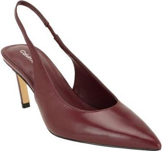 Calvin Klein Biancya Leather Slingback Pump in Dark Red Leather at Nordstrom, Size 5.5