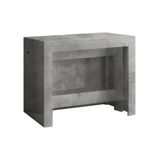 Dmora Mesa Extensible Dguigo, Consola Extensible Hasta 12 Plazas, Mesa Con Soporte Extensible, 100% Made In Italy, Cm 51/300x90h77, Pizarra - Dmora