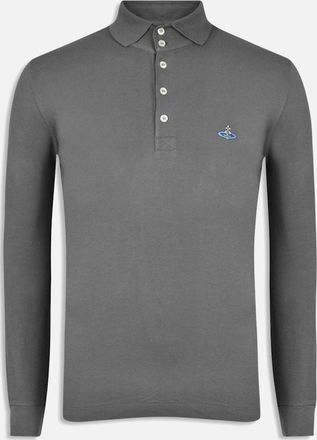 Vivienne Westwood Mens Mens Grey Vivienne Westwood Long Sleeve Collared Polo Shirt - Size: 40