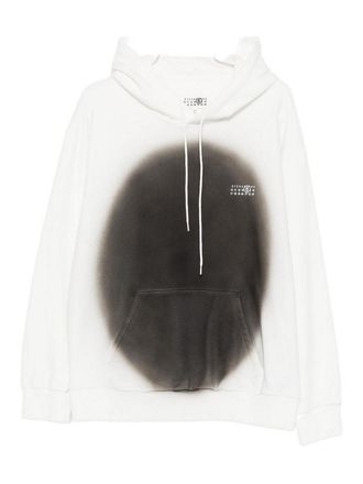 Maison Margiela White Sweatshirt In Cotton With Black Circle