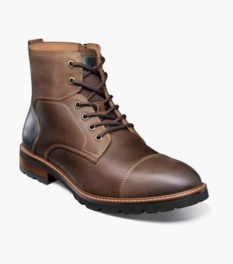 Florsheim Mens Renegade Cap Toe Lace Up Boot In Brown Ch