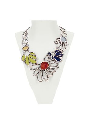 GFW Handmade Necklace With Geometric Silver Accents