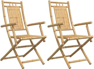 vidaXL Vidaxl - Folding Garden Chairs 2 pcs 53x66x99 cm Bamboo