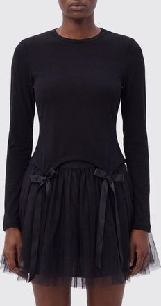 Simone Rocha Top a maniche lunghe in lyocell con ricami e fiocco