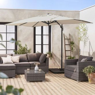 Sweeek Rectangular Cantilever Parasol 2x3m in Beige