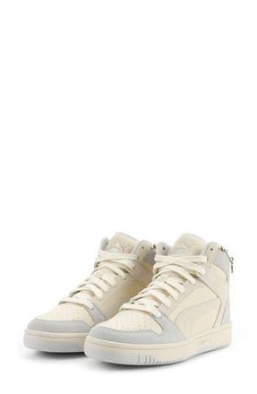 Puma Rebound Layup Bling High Top Sneaker in Alpine Snow- Gray-Silver at Nordstrom Rack, Size 9.5