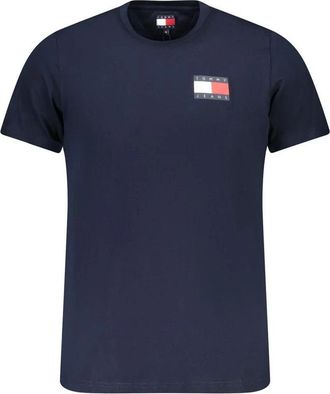 Tommy Hilfiger Blauw Katoen Heren T-Shirt Stijlvol - Heren - T-shirts - Blauw - XL - Katoen - Tops