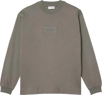 Lacoste Katoenen loose fit sweater voor volwassenen (Grijs)