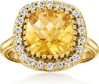 Ross-Simons Citrine and. White Topaz Ring in 18kt Gold Over Sterling
