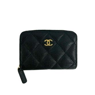 Chanel Black Grained Calfskin Coin Purse/Coin Case (Pre-Owned)