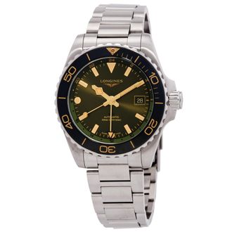 Longines Pre-owned Longines Hydroconquest GMT Automatic Green Dial Mens Watch L3.790.4.06.6