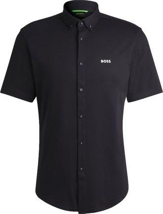 HUGO BOSS Mens B_motion_s Shirt Dark Blue - Size Medium