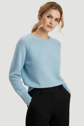 Majestic Filatures Cashmere Long Sleeve Pullover Crewneck in Ciel at Nordstrom, Size 4