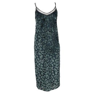 BOSS Hugo Boss Dudania Devor&eacute; Slip Dress in Green Velvet