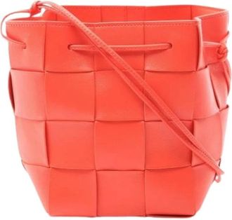 Bottega Veneta Pre-owned Bucket Bags, female, Red, Size: ONE SIZE Pre-owned Leather Bucket Bag