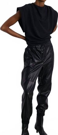 M&eacute;lissa Nepton Cabo Faux Leather Jogger Pant In Black