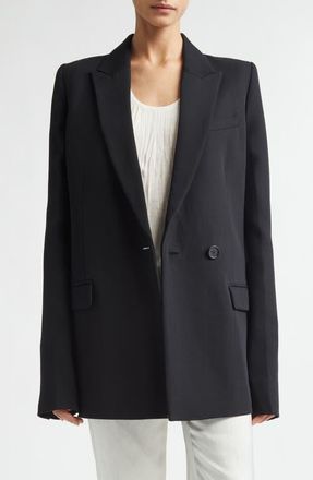 Toteme Slim Tailored Double Breasted Blazer in Black at Nordstrom, Size 2 Us