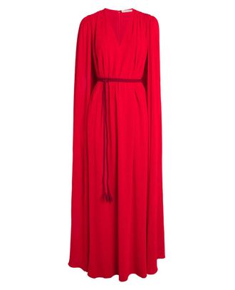 Alice & Olivia Alice + Olivia Womens Red Zenaida Maxi Cape Dress Size XS