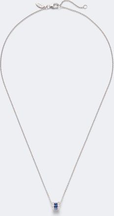 Bucherer Collana Baguette Love in oro bianco 18kt con zaffiri e diamanti