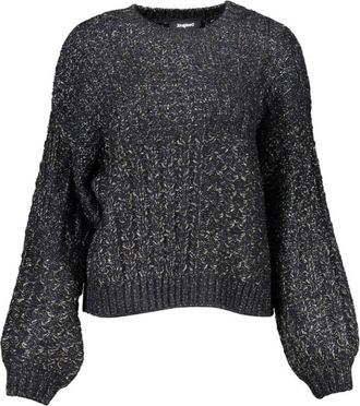 Desigual Rondgebreide Kleding - Dames - Ronde hals truien - Zwart - XL - Polyester - Truien & Vesten
