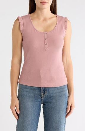 Daniel Rainn Scoop Neck Rib Knit Henley in Pink at Nordstrom Rack, Size X-Large