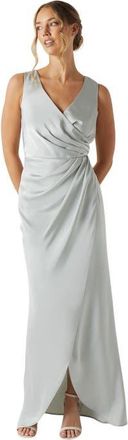 Coast Ruched Satin Bridesmaid Dress in Sage at Nordstrom, Size 12